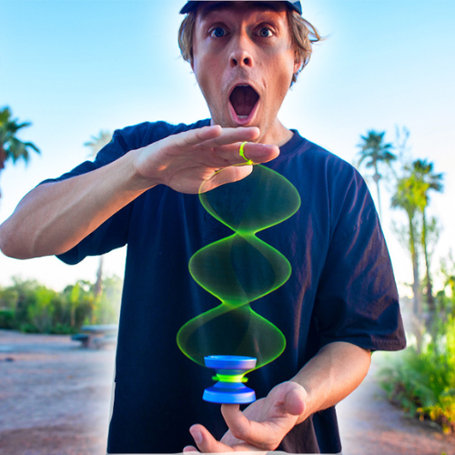 World Champion Gentry Stein performing DNA finger spin trick with DNA King yo-yo