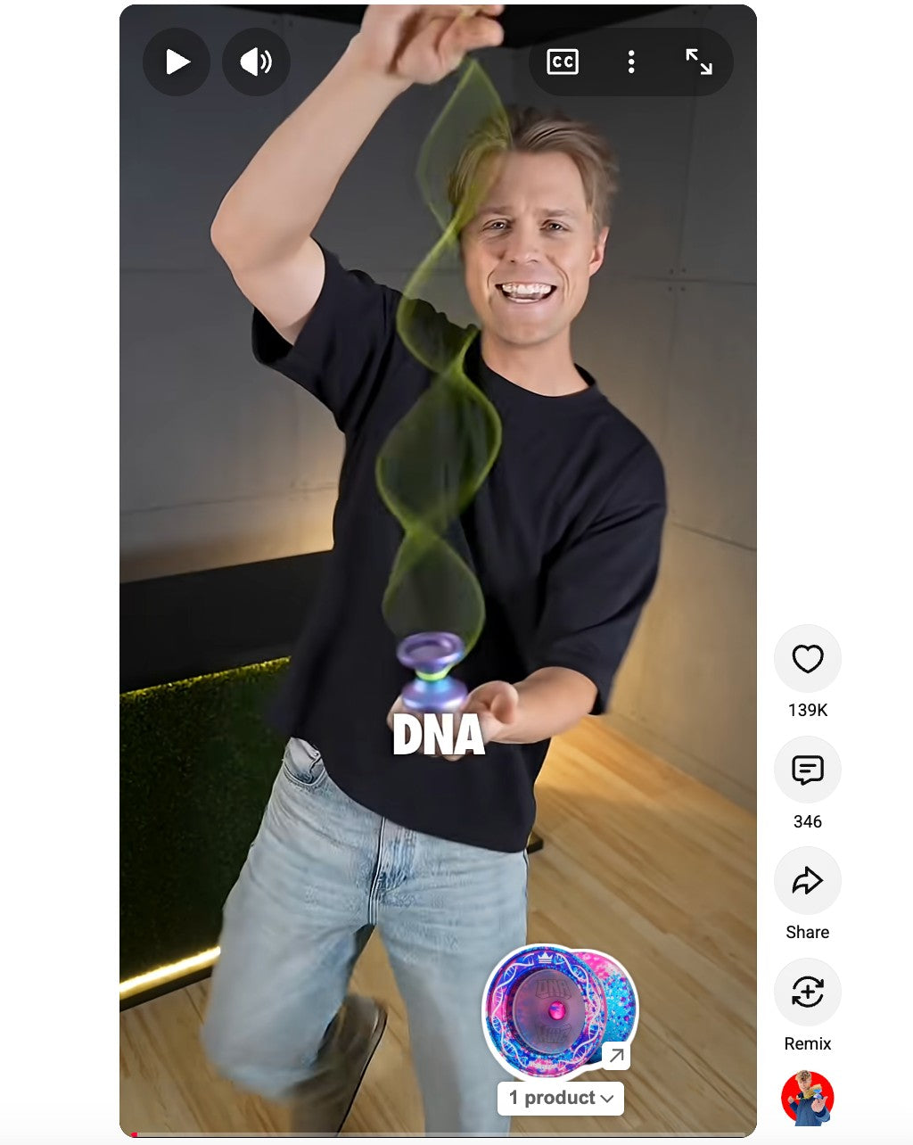 DNA King fingerspin yo-yo designed by 2× World Yo-Yo Champion Gentry Stein for the DNA trick