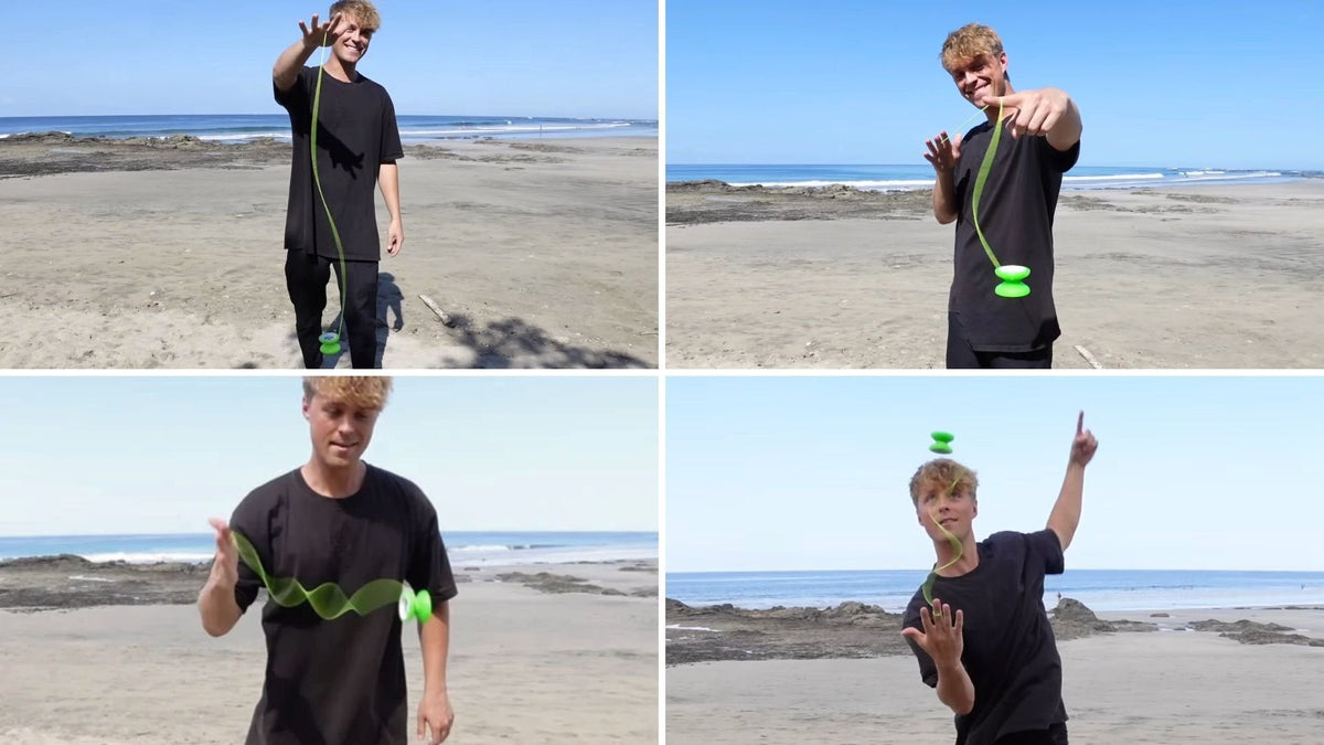 Gentry Stein demonstrating five beginner yo-yo tricks to learn before your first DNA yo-yo trick in a step-by-step tutorial