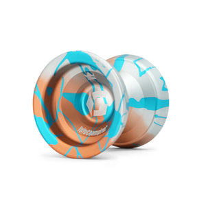 Silver orange fade aqua splash super g yoyo front