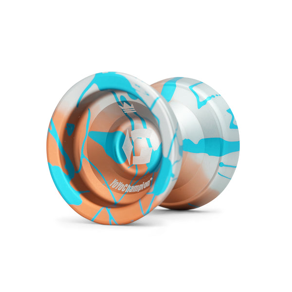 Silver orange fade aqua splash super g yoyo front